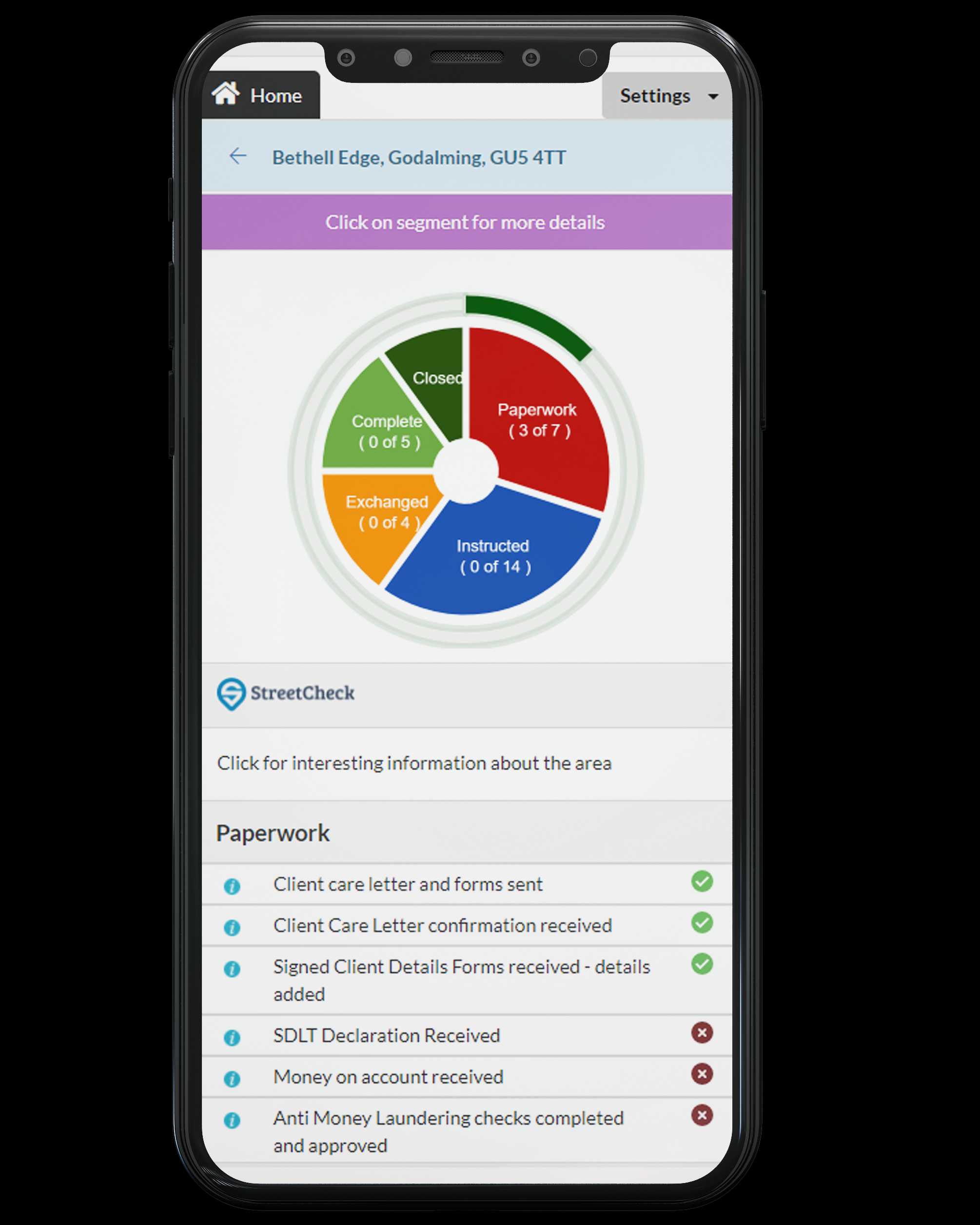 The Partnership portal on a mobile phone