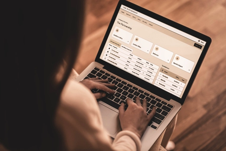 Client portal app preview on a mobile device
