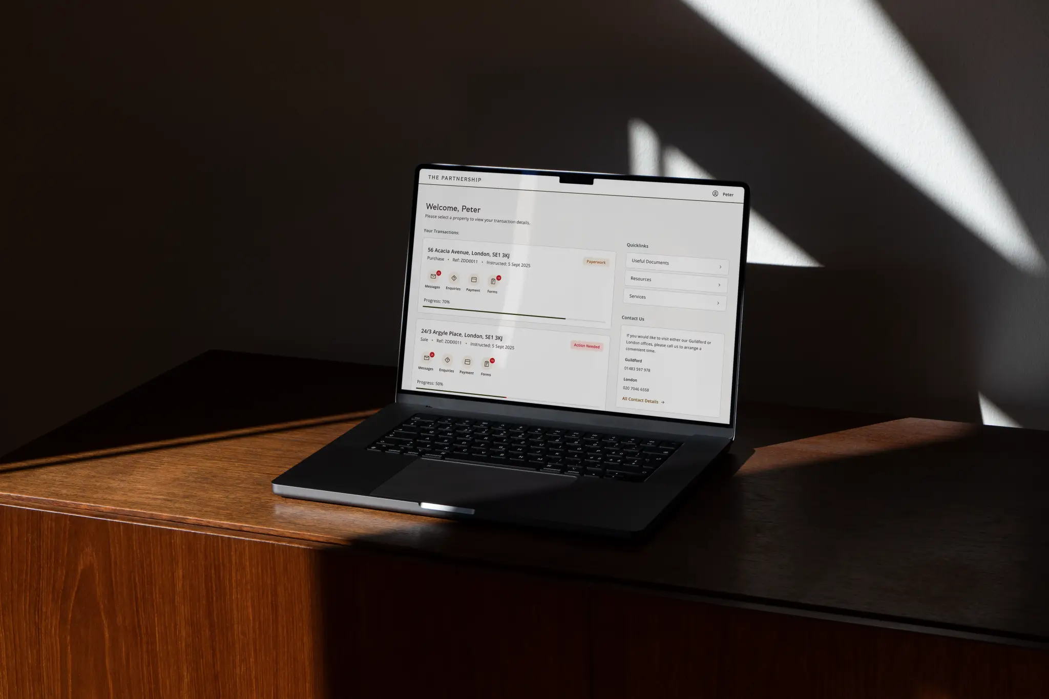 Client portal on multiple devices