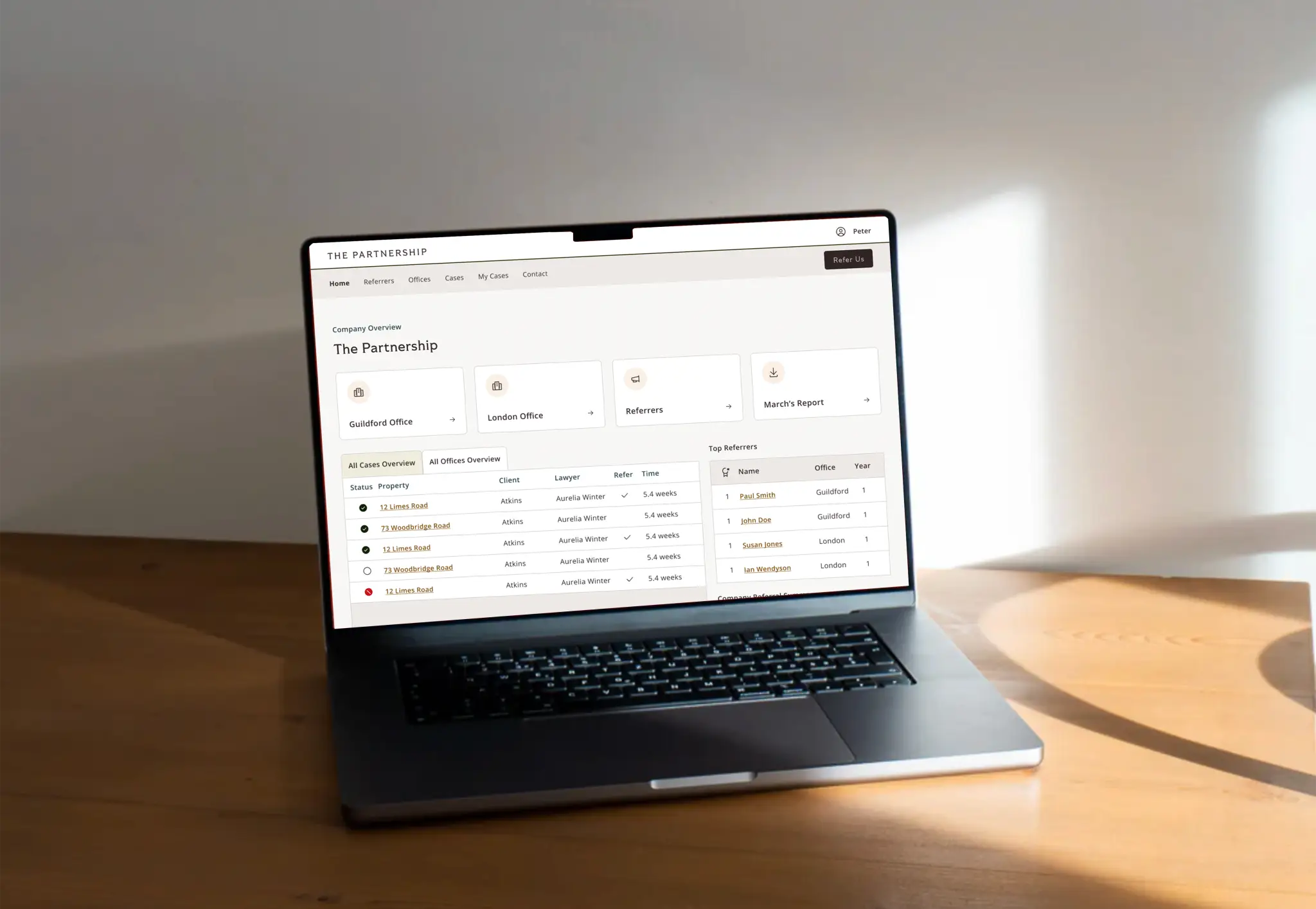 The Partnership portal on a mobile phone